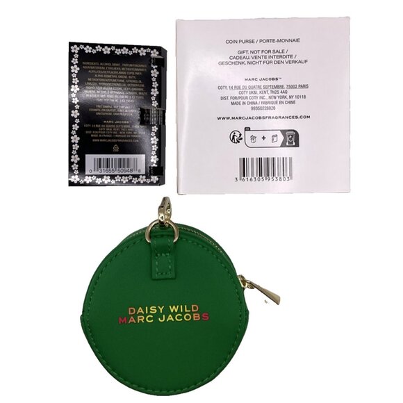 Daisy Wild Marc Jacobs EDP 1.2ml Spray & Mini Coin Purse Floral Green Pouch Bag - Picture 6 of 6
